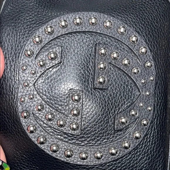 Gucci Black Soho Studded Disco Logo Leather Crossbody Bag - Picture 16 of 16